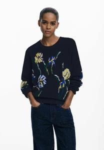 Джемпер Desigual WITH EMBROIDERED-FLOWERS, Black