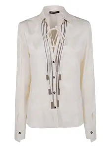 Многослойная рубашка с галстуком на шее Ibrigu, белый