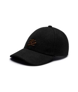 Шерстяная бейсболка с автографом Karl Lagerfeld, черный