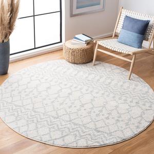 Ковер SAFAVIEH, 305 x 305 см, Tulum Collection Ivory/Light Grey TUL270D Moroccan Boho Distressed Non-Shedding