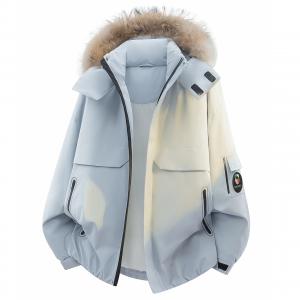 Пуховик Unisex с меховым воротником утепленный Workwear VanCamel, glacier синий