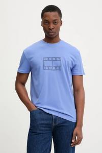 Хлопковая футболка Tommy Jeans, фиолетовый