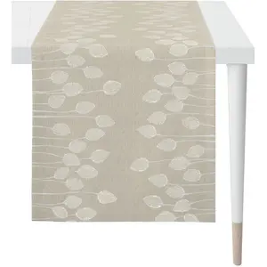 Дорожка на стол 5701 ОСЕННЕЕ ВРЕМЯ, осенний декор, осень жаккардовая ткань Apelt, Natur