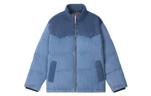 Levis Пуховая куртка унисекс, синие, с воротником-стойкой, средней жесткости