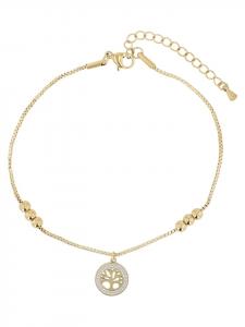 Adeliás Женский кулон - кулон «Древо жизни» из нержавеющей стали с золотым покрытием