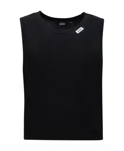 Топ-Майка открытой вязки черного цвета Gcds, черный