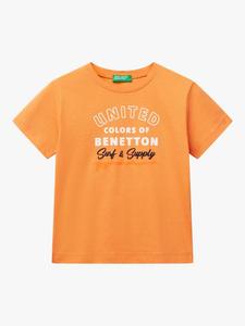Детская футболка с логотипом Benetton, Apricot