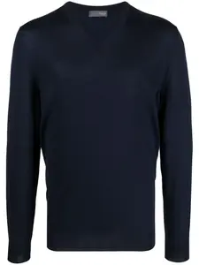 Джемпер с V-образным вырезом Drumohr, синий