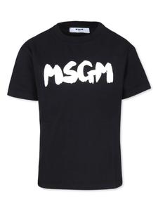 MSGM Kids футболка с монограммой, черный
