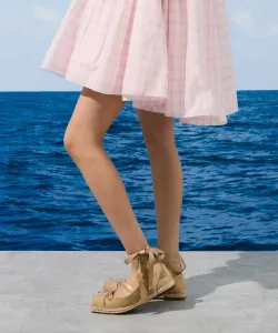 Эспадрильи-балетки из искусственной замши с бантом Charles & Keith, цвет Sand