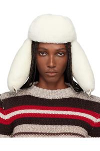 Marni Шляпа-Авиатор Off-White из овчины