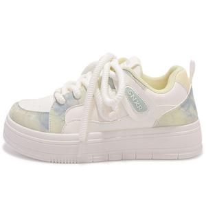 Скользостойкие износостойкие низкие кроссовки для скейтбординга Women's Misty Blue ZHANGXIAOJIE, Misty синий (Leather Upper)