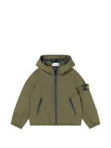 Куртка с капюшоном и нашивкой с логотипом Stone Island Junior, зеленый