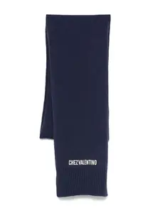 Шарф с вышитым логотипом VALENTINO GARAVANI, синий