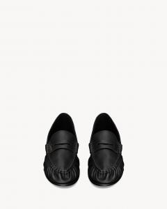 Лоферы из мягкой матовой кожи Saint Laurent, черный