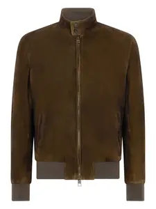 Замшевая куртка-бомбер на молнии Boglioli, коричневый
