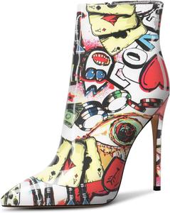 Женские ботильоны Castamere на высоком каблуке с острым носком, на молнии, с каблуком-стилето 12 см, Poker Pattern