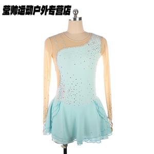 HEAD Фигурное катание костюм для выступлений платье Customized для девочек соревнования платье Colorful Rhinestones Light Blue, размер L