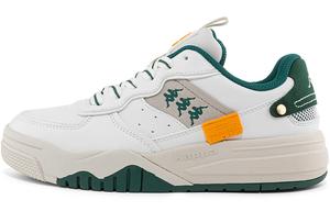 Износостойкие низкие скейтбордские кроссовки унисекс белый серый зеленый Kappa, Jasmine White/Moon Gray/Pine Green-030