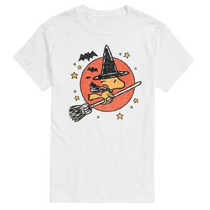 Мужская футболка с рисунком Peanuts Woodstock Witch Licensed Character, белый