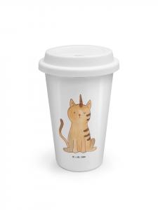 Mr. & Mrs. Panda Термос с изображением белого единорога и кота (без надписи