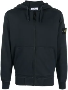 Худи с кулиской и нашивкой-логотипом Stone Island, синий