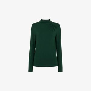 Топ с длинными рукавами и сборкой спереди Whistles, зеленый