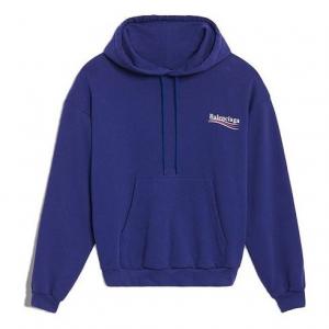 Свитер loose cotton hoodie blue Balenciaga, синий