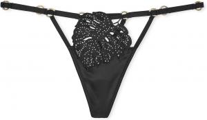 Трусики V-стринг Victoria's Secret Very Sexy Tropical Leaf Hardware, цвет Black