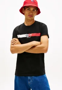 Футболка с фирменным логотипом, футболка с принтом. Tommy Jeans, Black