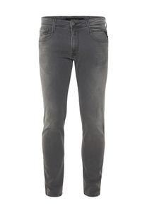 Джинсы, 5 карманов, однотонные, мужские REPLAY, темно-серый