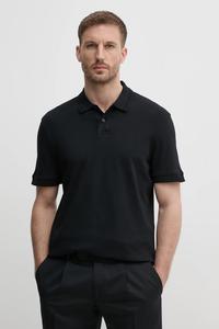 Хлопковое поло pe_interlock BOSS Orange, черный