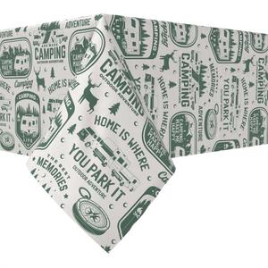 Квадратная скатерть, 100 % хлопок, 52x52 дюйма, RV Camping Life