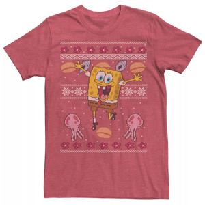 Мужская рождественская футболка с медузой Nickelodeon SpongeBob SquarePants Licensed Character