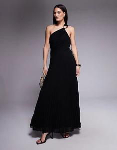 Платье макси Forever New на одно плечо с драпировкой и открытой спиной черного цвета