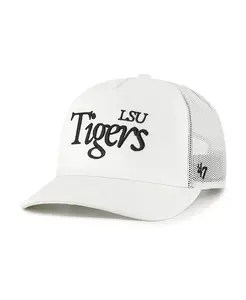Мужская и женская кремовая бейсболка LSU Tigers Foundation Script с регулируемой застежкой '47 Brand