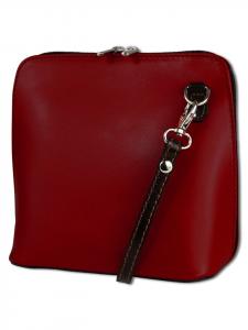 Наплечная сумка Toscanto Umhängetasche, Schultertasche Leder rot, schwarz ca. 17cm