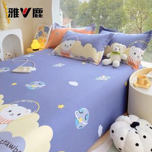 Yalu Простыня 120х230 см, наволочки 2 шт, цвет Cute Bear Blue, мягкая и гладкая