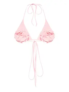 Топ бикини с треугольными чашками и цветочной аппликацией Magda Butrym, розовый