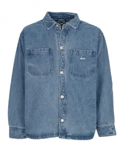 Светло-Голубая рубашка-пиджак с карманами Obey, синий