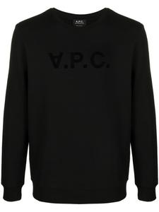 A.P.C. толстовка с круглым вырезом и логотипом, черный