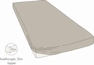 Простыня на резинке Shizu Jersey для матрасов с пружинным блоком, глубина 12 см, размер 90-100x200-220 см, цвет песочный Kayori