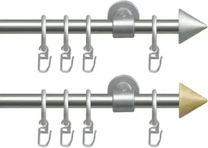 Карниз Liedeco "Style set, полный комплект стилей New York 16 мм", 1 направляющая, фиксированного размера, карниз в сборе 240 см, Ø1,6 мм, серебристый