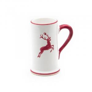 Пивная кружка Bordeaux Red Deer Форма-А маленькая 0,3 л/высота: 14 см Gmundner Keramik, бело-красный