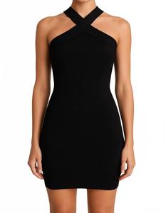 Маллиа Толстая ребристая бинтовое мини-платье в черном RtA