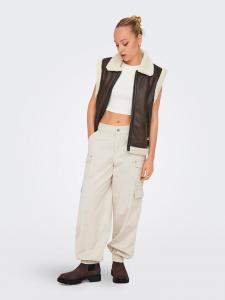 Жилет ONLY Weste Betty, цвет Dunkelbraun/Creme