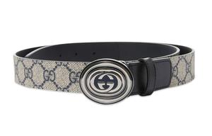 Ремень кожаный Gucci мужской, белый / черный