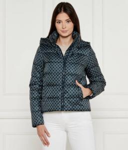 Пуховик женский Tommy Hilfiger короткий с узором, зеленый