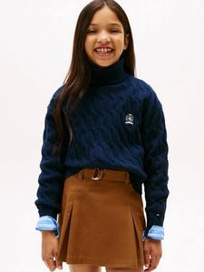 Детский свитер с высоким воротником и рельефным узором Tommy Hilfiger, Dark Night Navy