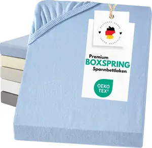 Простыня джерси для пружинного матраса/водяного матраса, из 100% хлопка, светло-голубого цвета, 140-160 х 200 см Carpe Sonno